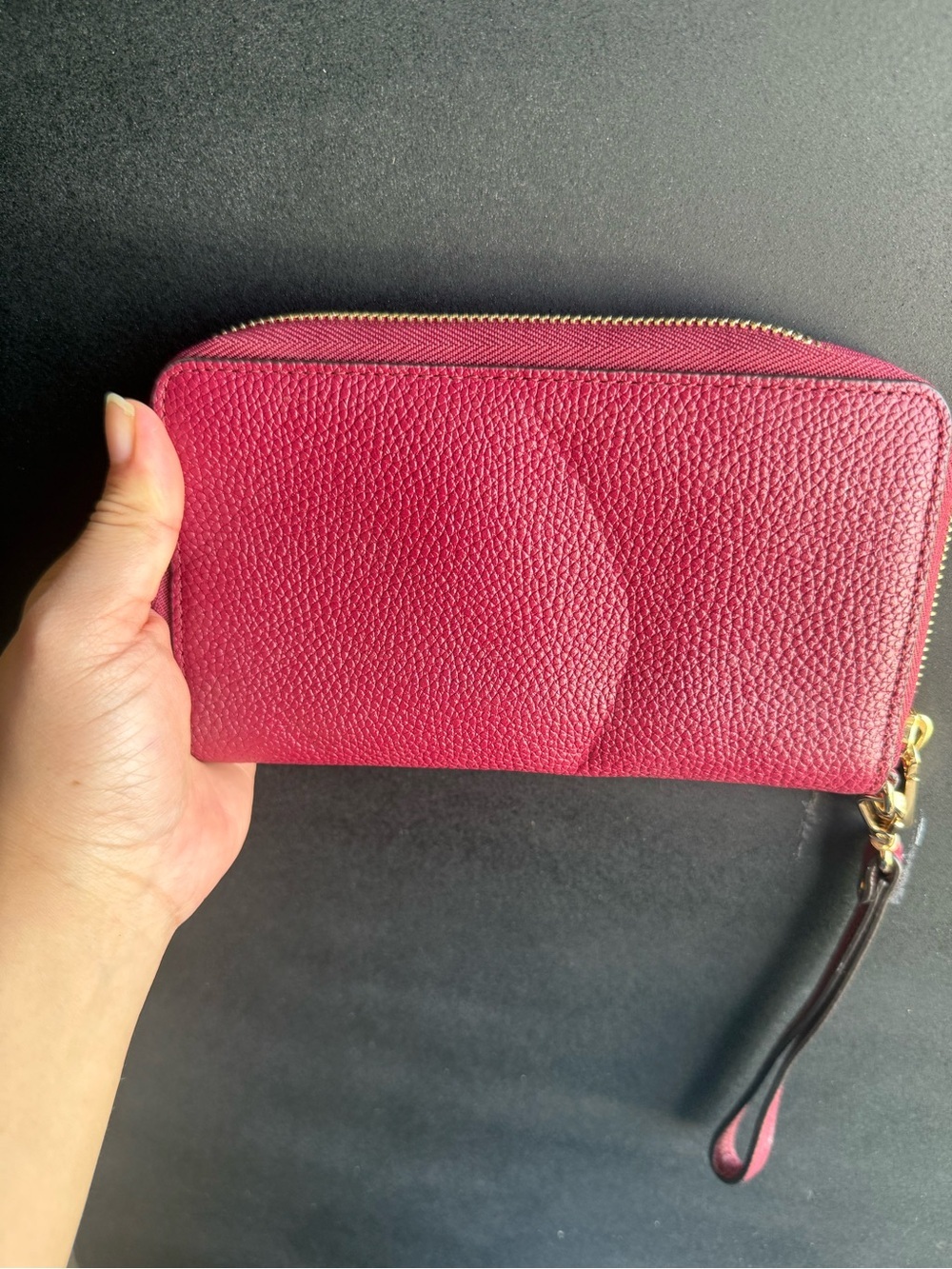 Michael Kors Berry Pebbled Leather Zip Wristlet - Picture 2 of 3
